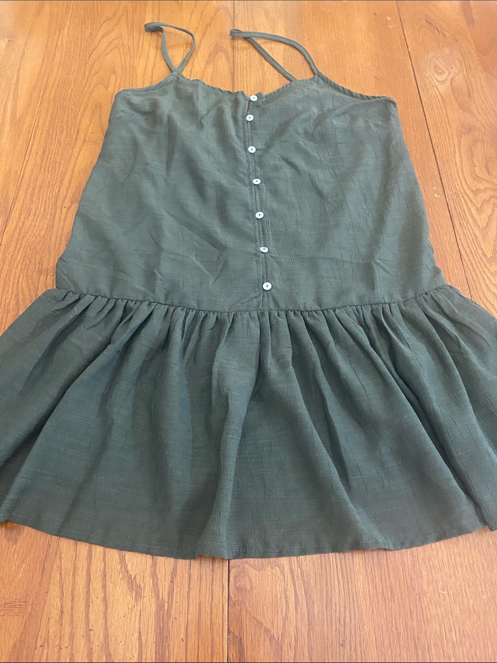 Blush Olive Green Ruffled Button-Front Mini Dress Size XL NWT